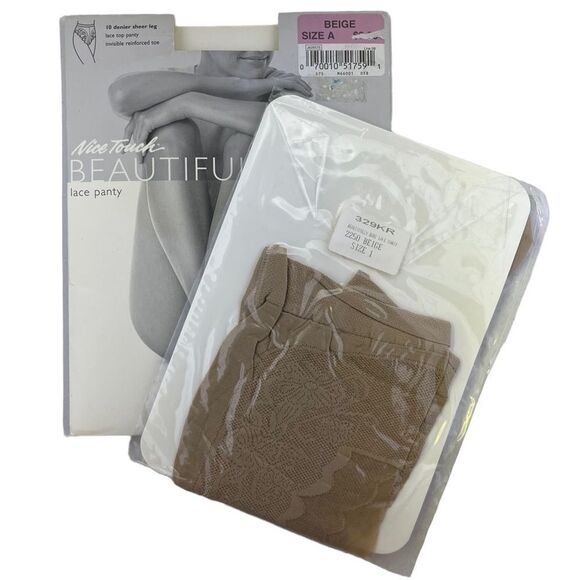 Sears Roebuck Accessories - Nice Touch Beautifully Bare Lace Panty beige vintage nylons stockings pantyhose